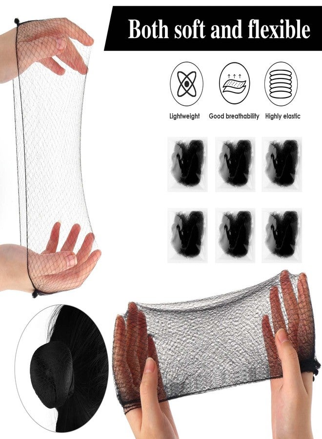 Dimeho Hair Nets, 20 Pcs Invisible Mesh Hairnets for Women Bun Elastic Edge Wig Nets Hair Bun Net for Dance Ballet Bun Maker, Individual Package (Black) - Image 2